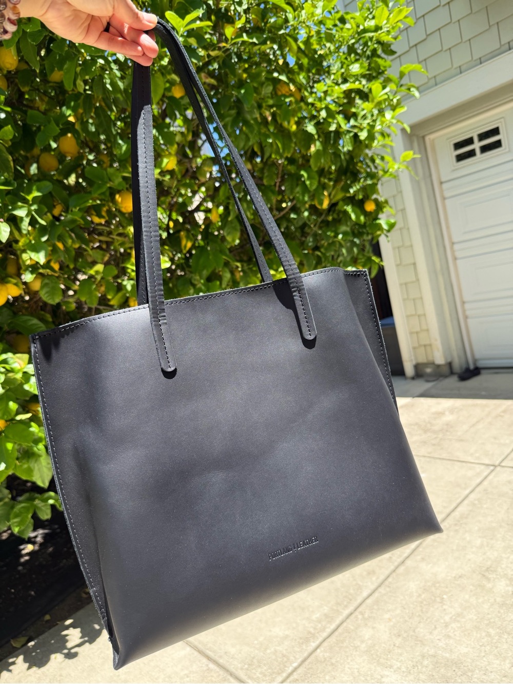 Portland Leather Goods Large August Tote in Black